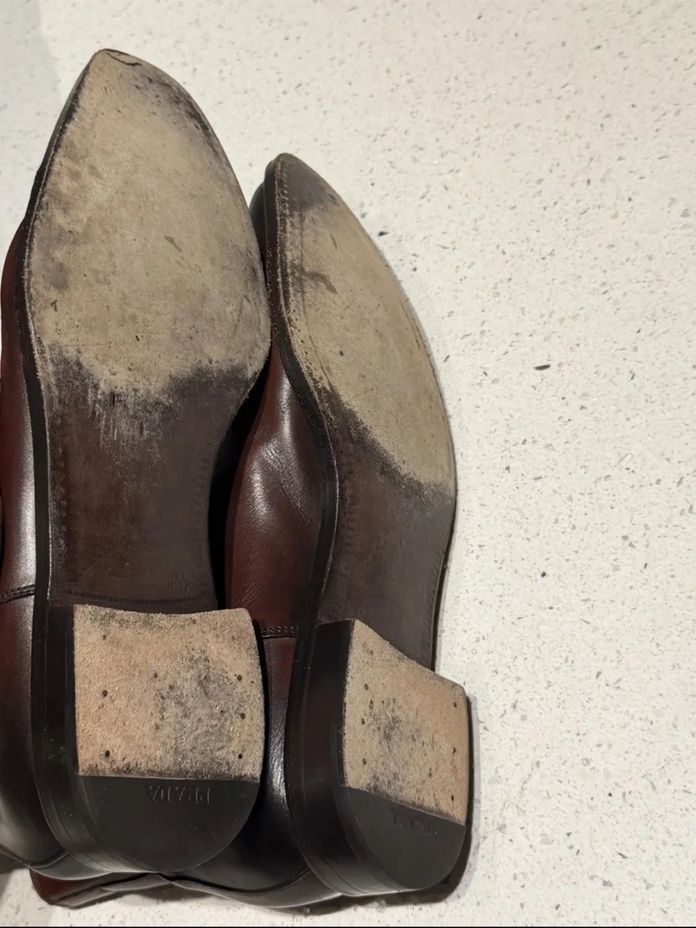 Prada Brown Leather Chelsea Boots with captoe Brogue boots